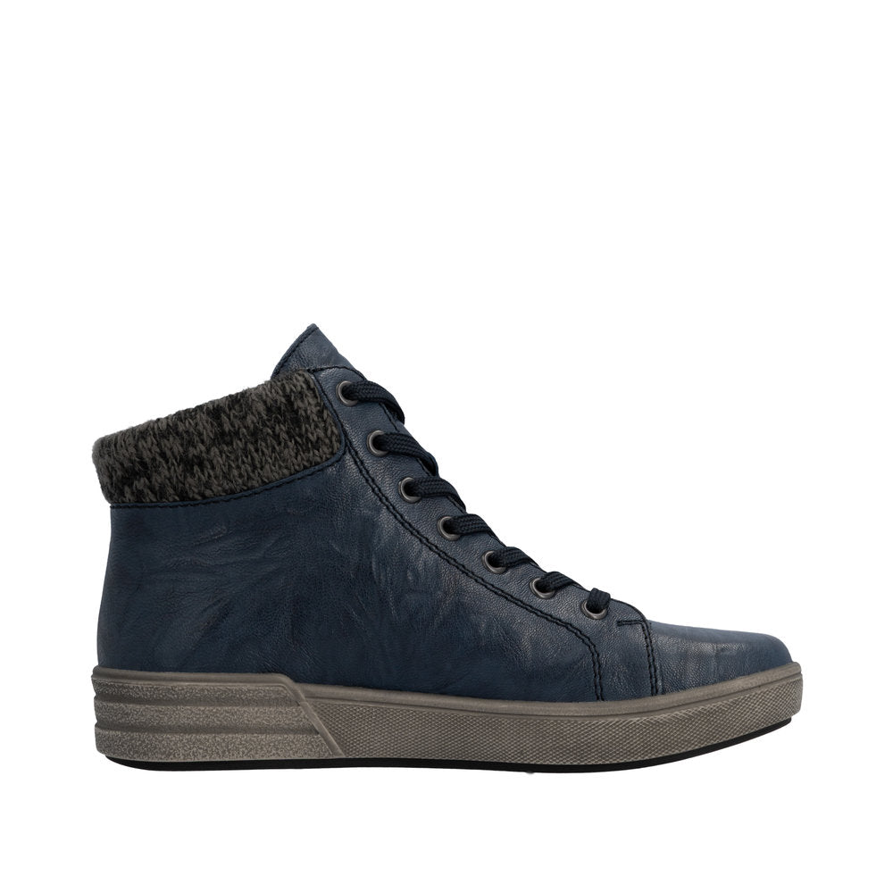 Rieker X0709-14 Blue Lace/Zip Up Ankle Boot