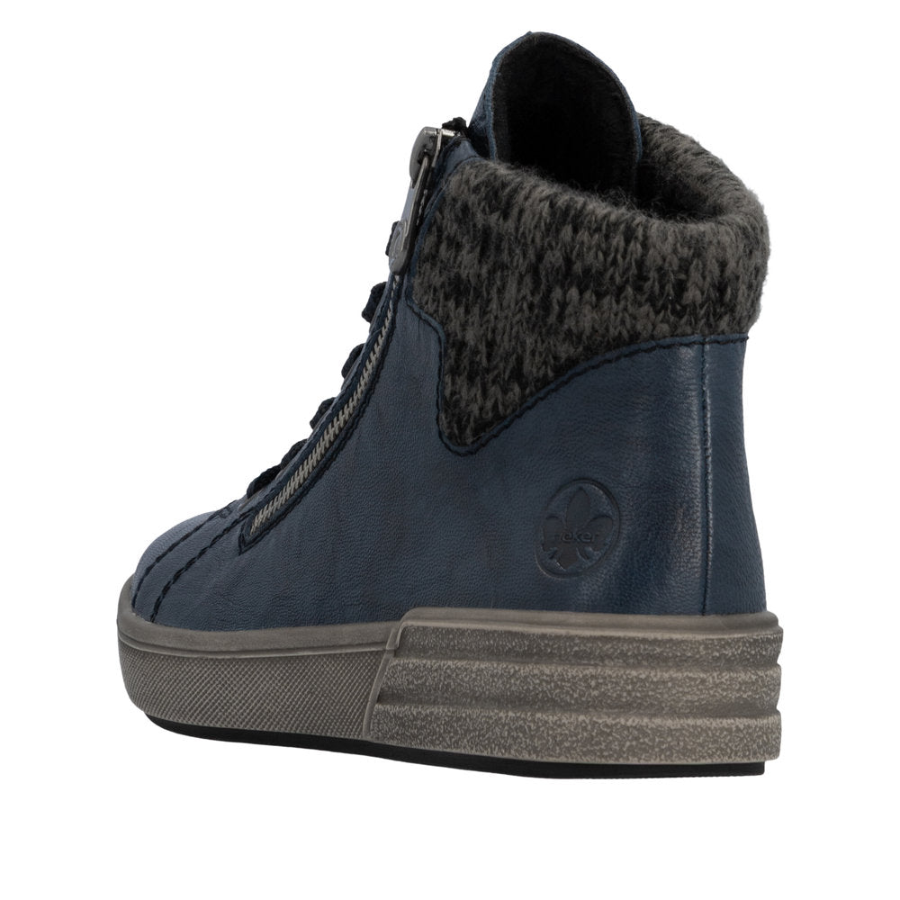 Rieker X0709-14 Blue Lace/Zip Up Ankle Boot