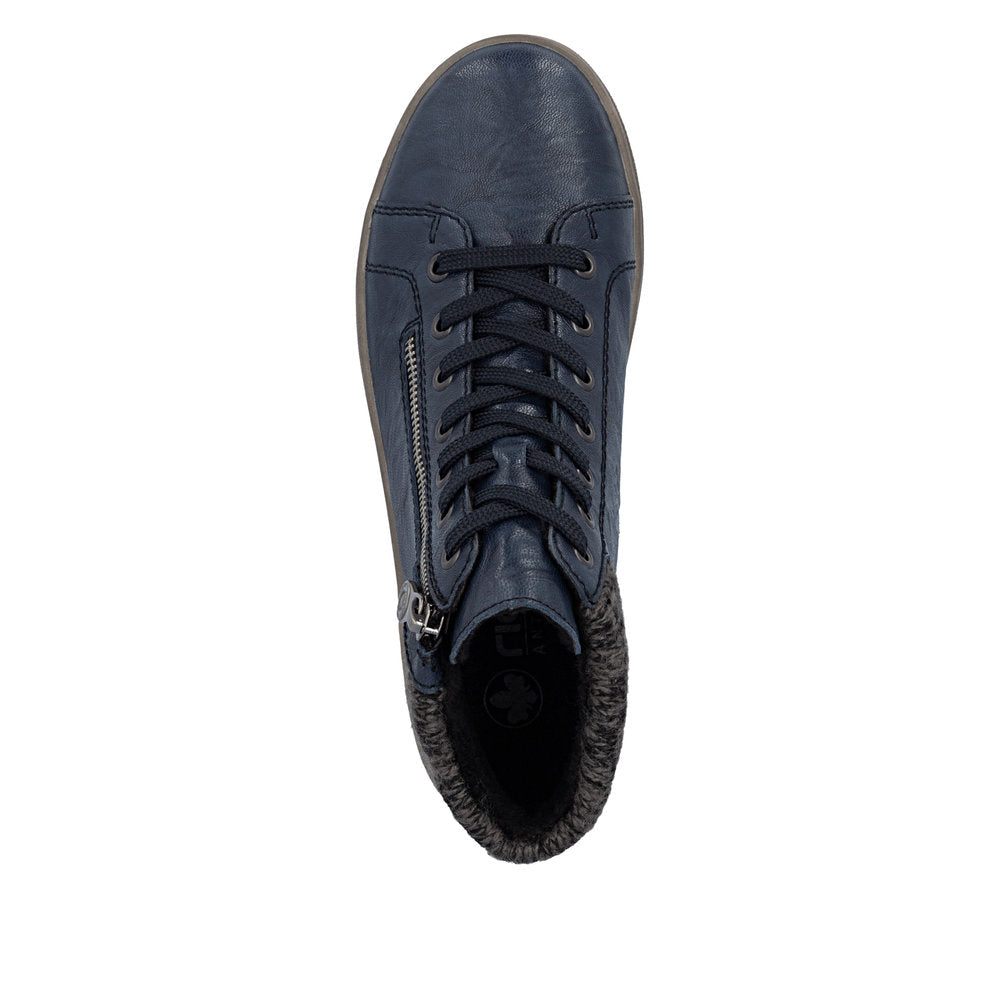 Rieker X0709-14 Blue Lace/Zip Up Ankle Boot