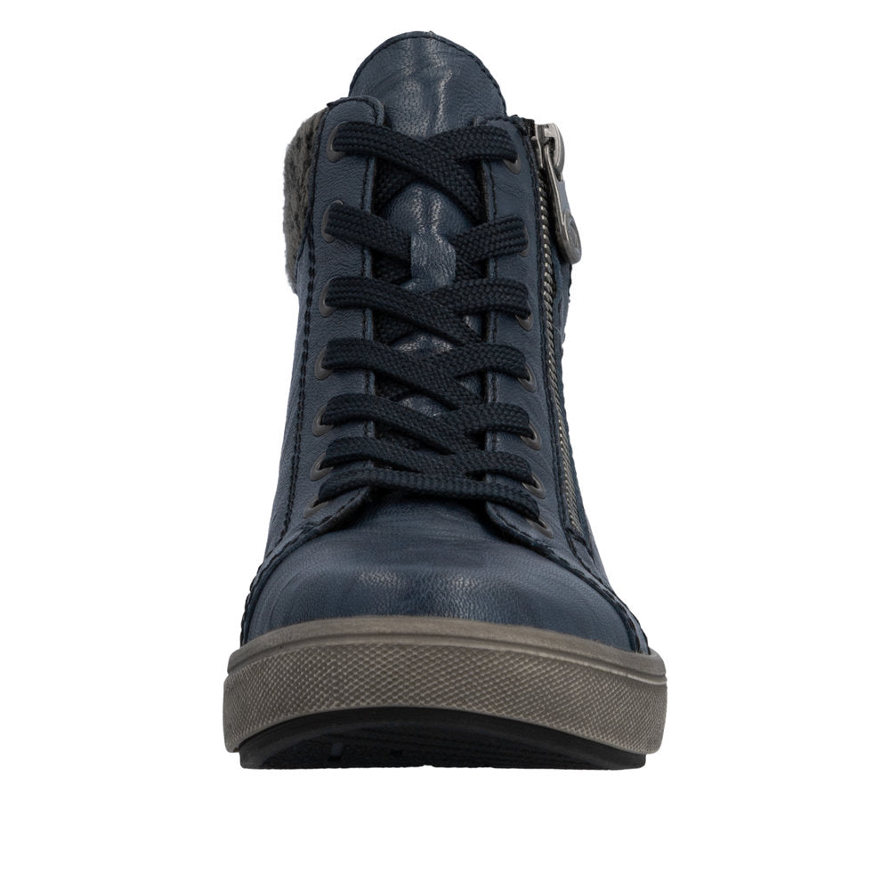 Rieker X0709-14 Blue Lace/Zip Up Ankle Boot