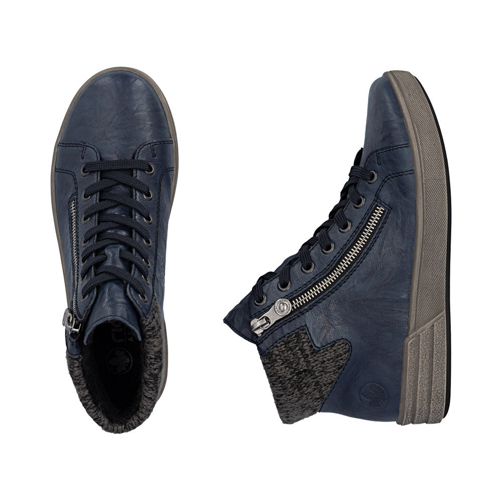 Rieker X0709-14 Blue Lace/Zip Up Ankle Boot