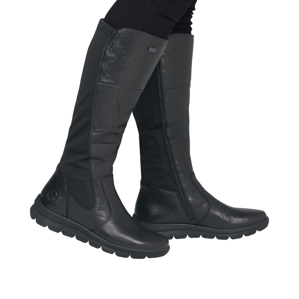 Rieker Z0067-00 Black Long Boot