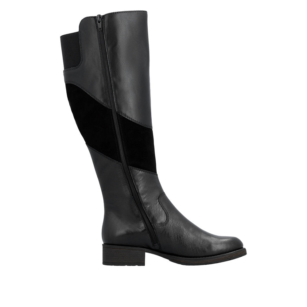 Rieker Z9566-00 Black Knee High Boots