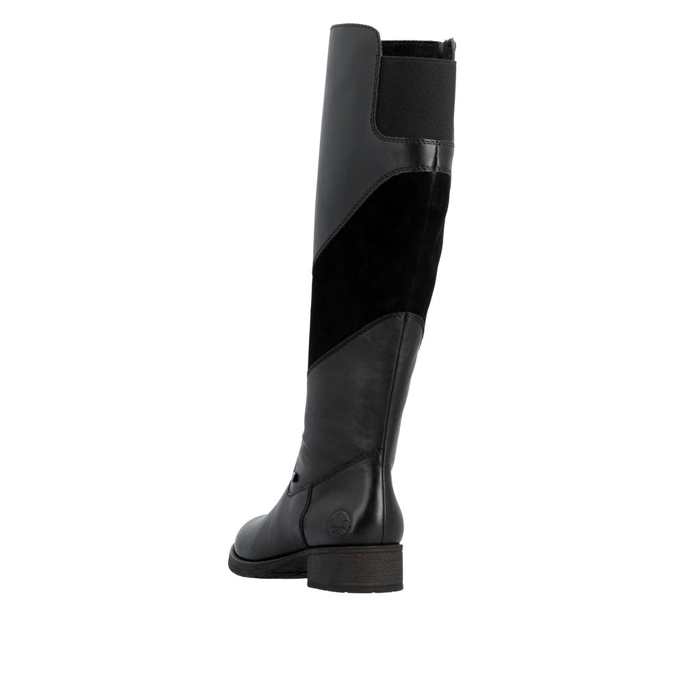 Rieker Z9566-00 Black Knee High Boots