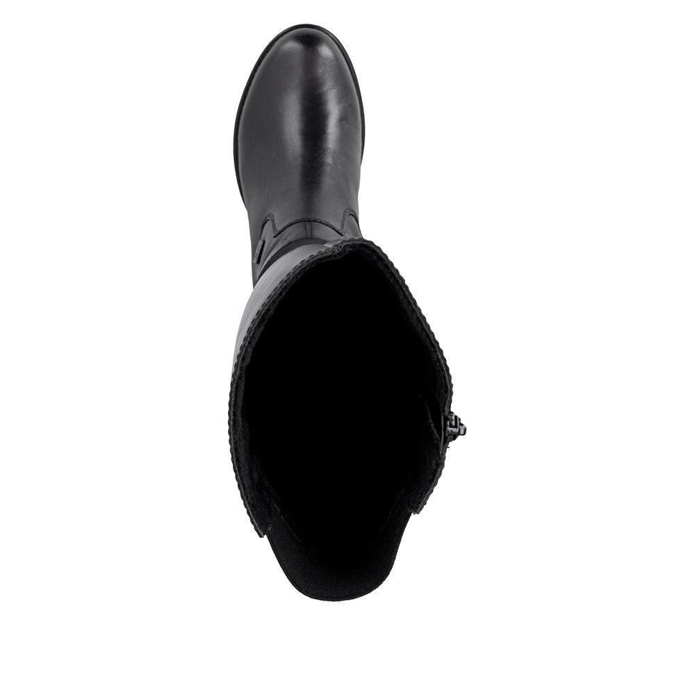 Rieker Z9566-00 Black Knee High Boots