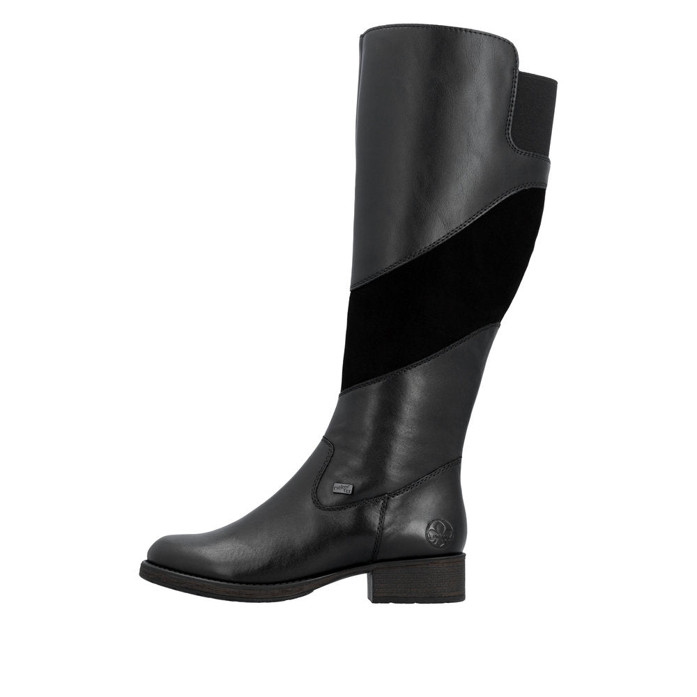 Rieker Z9566-00 Black Knee High Boots