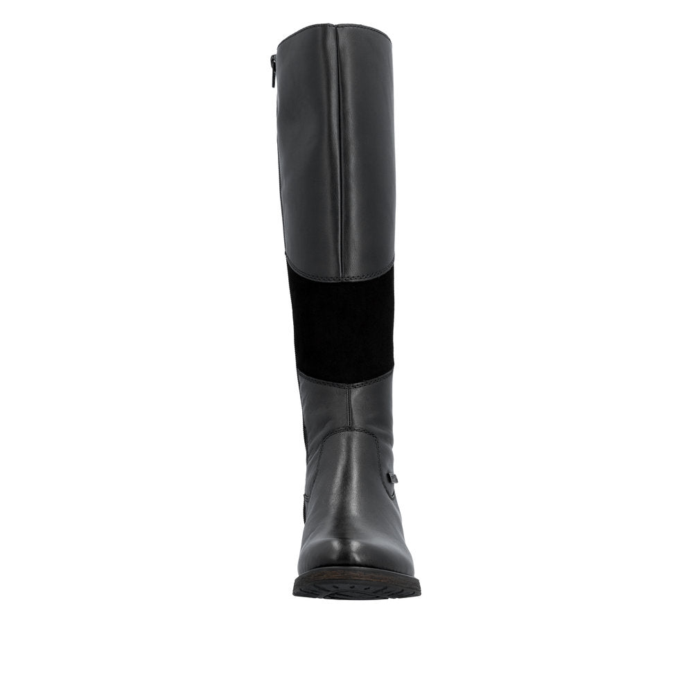 Rieker Z9566-00 Black Knee High Boots
