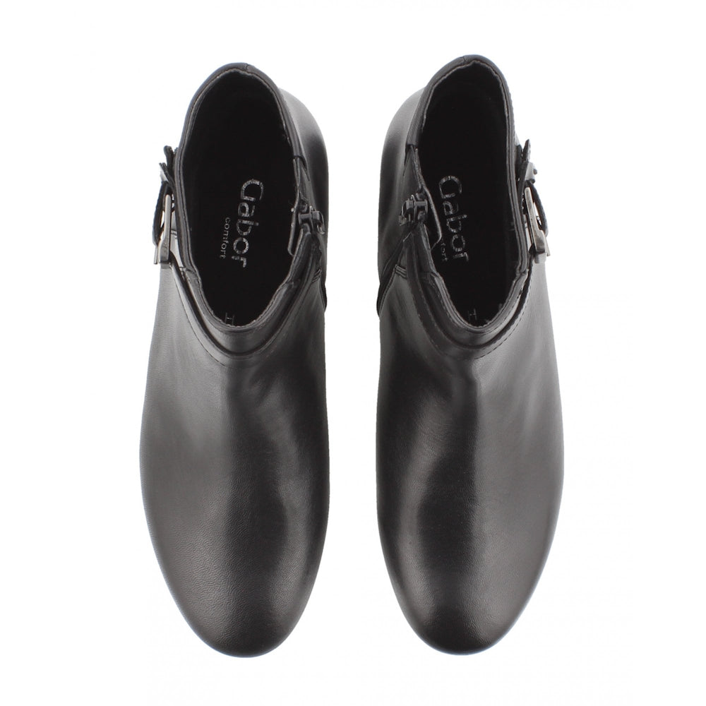 Gabor 8031.01.001 Bassey Black Leather H Fit Ankle Boot