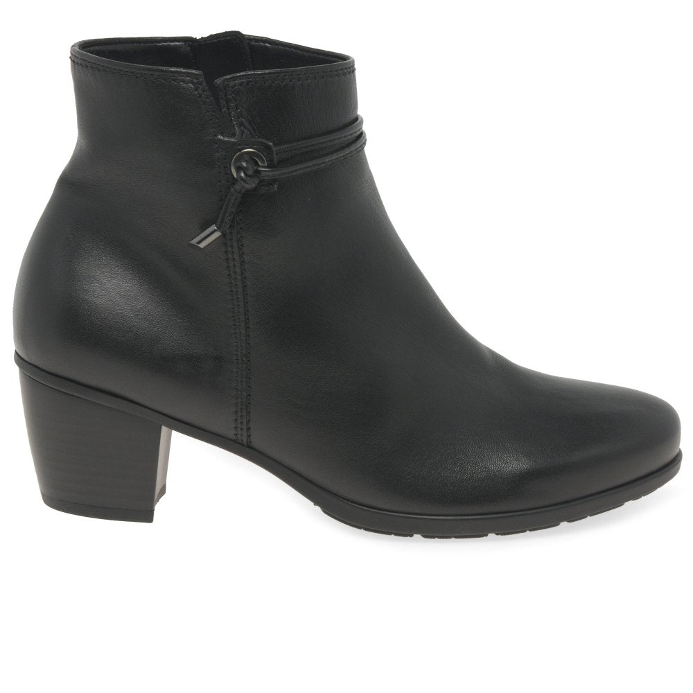 Gabor 8029.01.002 Ela Black Heeled Ankle Boot