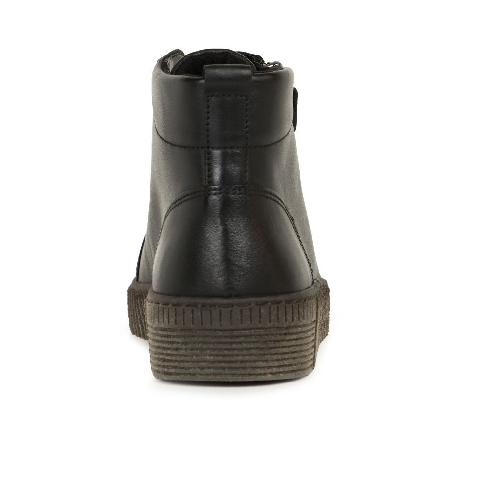 Gabor 8013.01.003 Lake Zip & Lace Up Black Ankle Boots