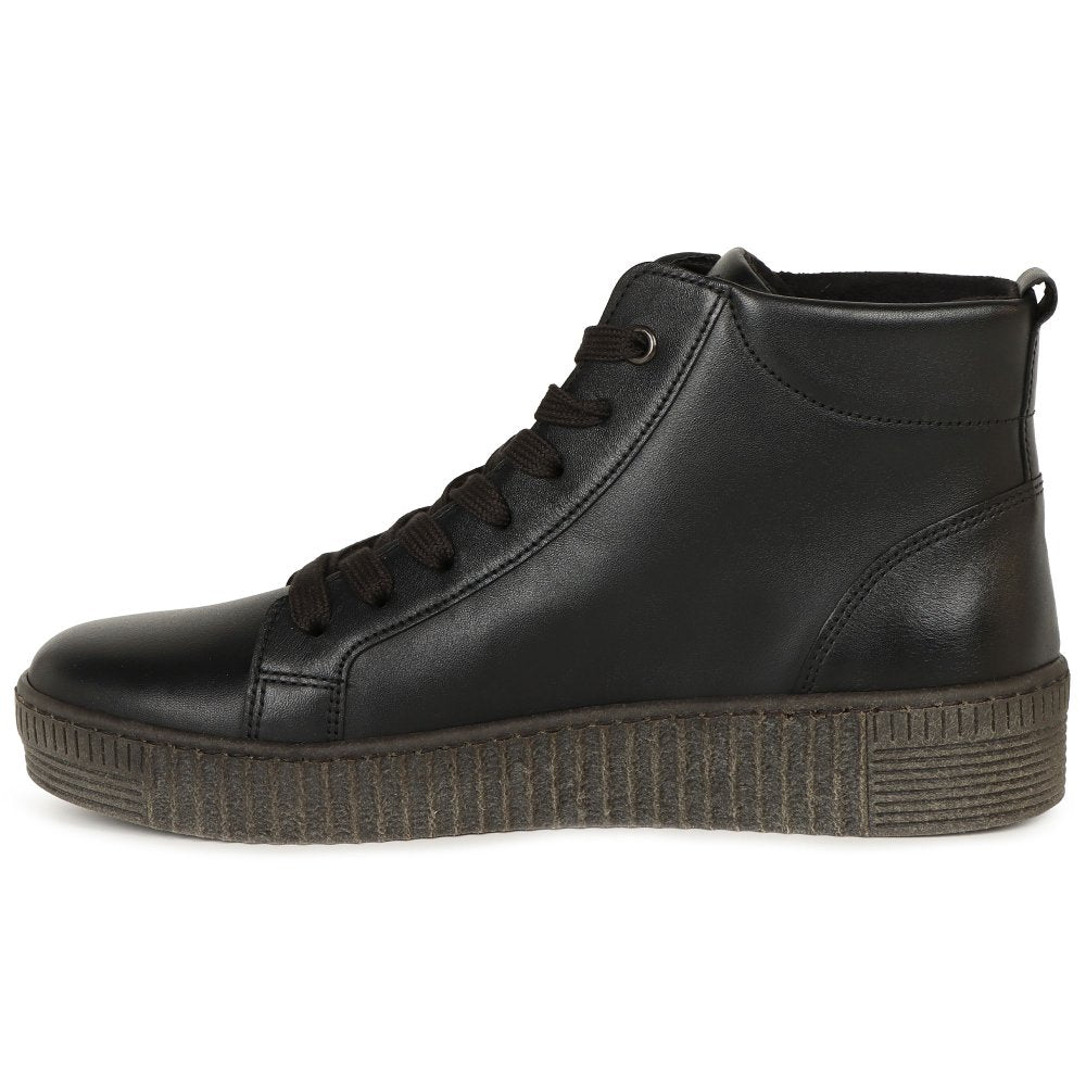 Gabor 8013.01.003 Lake Zip & Lace Up Black Ankle Boots