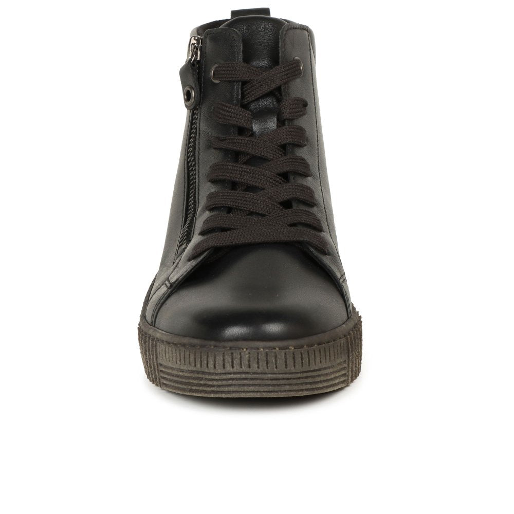 Gabor 8013.01.003 Lake Zip & Lace Up Black Ankle Boots