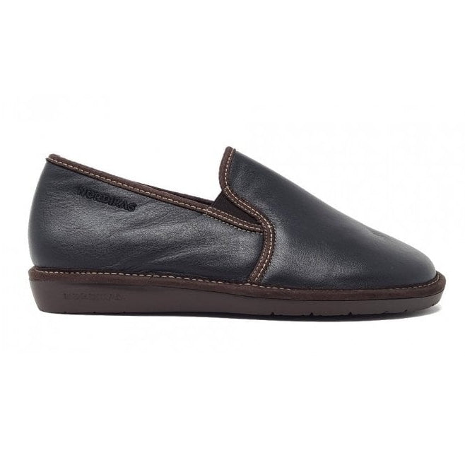 Nordikas Mens 663 Full Leather Slipper - Negro/Black - image 001 |ww_colour=negro-black|ww_order=001|
