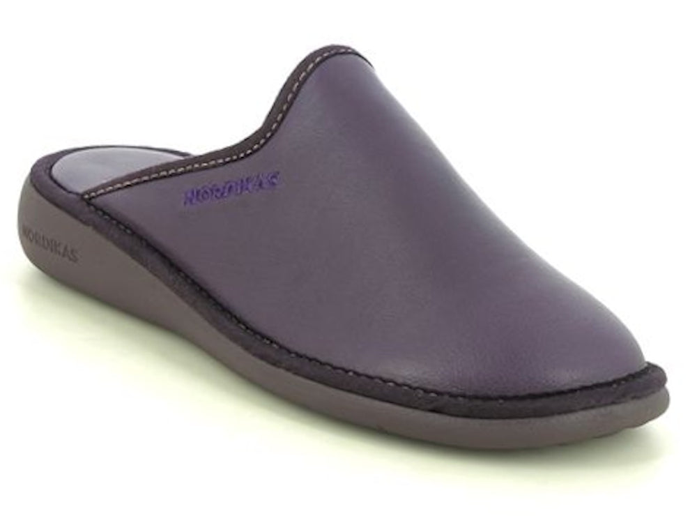 Nordikas 347 Naomi Violeta/Purple Womens Leather Mule Slipper - Updated Sole
